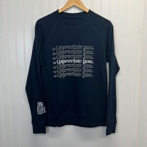 Mr. Eat Well Appreciate You Lightweight Terry Crew Pullover Sz S‎